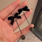 Bow And Bead Drop Earring