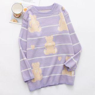 Bear Sweater Purple - One Size