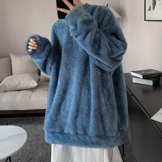 Round Neck Plain Carol Fleece Sweatshirt