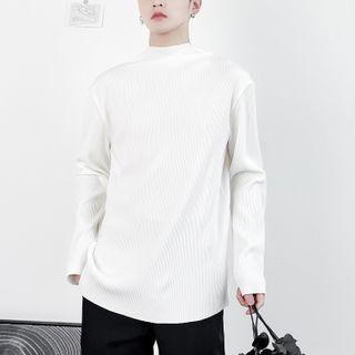 Mock Neck Ribbed T-shirt