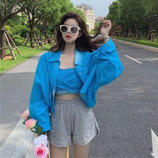 Long-sleeve Shirt / Crinkled Tube Top
