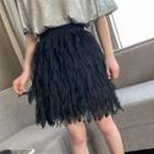 Fringe A-line Chiffon Skirt