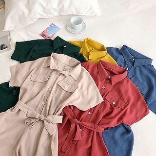 Collared Short-sleeve Playsuit