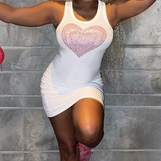 Rhinestone Mini Sheath Tank Dress