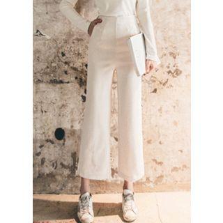 Tab-side High-waist Dress Pants