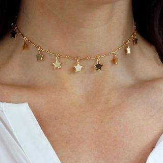 Star Choker 1 Pc - Gold - One Size