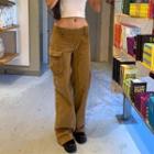 Low Waist Pocket Corduroy Pants