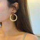 Wooden Loop Earrings Brown - One Size
