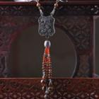 Sterling Silver Faux Gemstone Bead Pendant Necklace Silver - One Size