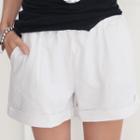 Bans-waist Turn-up Hem Shorts