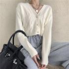 Cable Knit Cropped Cardigan / Wide-leg Pants