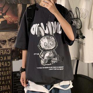 Rabbit Elbow-sleeve T-shirt