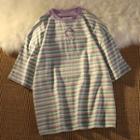 Elbow-sleeve Striped Heart T-shirt