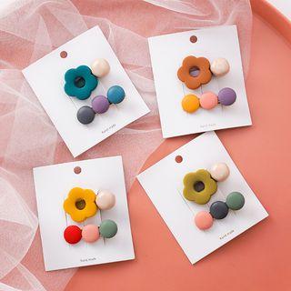 Wooden Bead / Flower Hair Clip