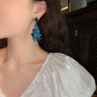 Rhinestone Dangle Earring 1 Pair - Gradient - Blue - One Size