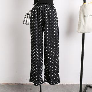 Wide-leg Dotted Pants