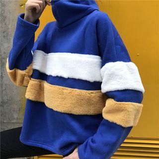 Mock Neck Two-tone Pullover