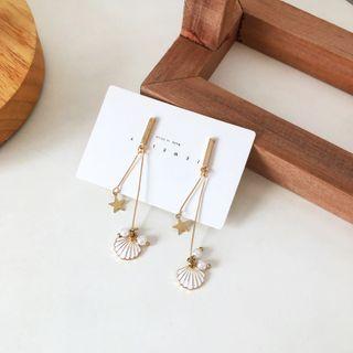 Shell Faux Pearl Alloy Fringed Earring 1 Pair - Gold - One Size