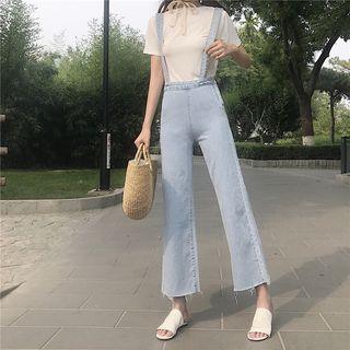 Suspender Wide Leg Jeans