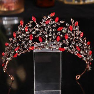 Rhinestone Wedding Tiara Red - One Size