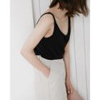 Spaghetti-strap Linen Top