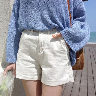 Zipped Cotton Shorts
