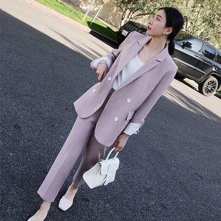Double-breasted Blazer / Cropped Straight-fit Dress Pants / Wide-leg Shorts