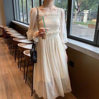 Bell Sleeve Mesh Dress