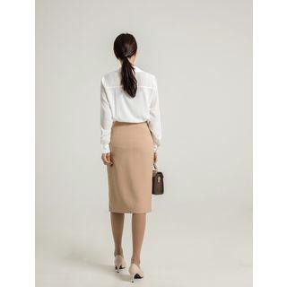 Plus Size Half-collar V-neck Shirt