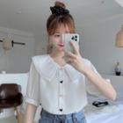 Double Collared Puff-sleeve Blouse