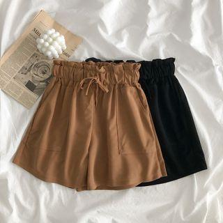 High-waist Frill Trim Shorts