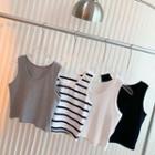 Sleeveless Slim-fit Cropped Tank Top