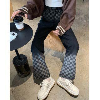 Check Loose-fit Straight-leg Jeans