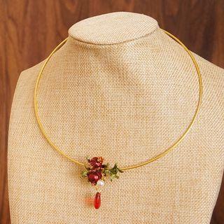 Faux Pearl Fruit Pendant Necklace As Shown In Figure - One Size