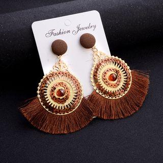 Sequined Tassel Dangle Earring