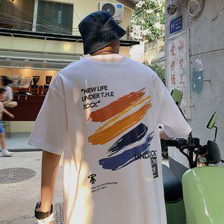 Oil Painting Print Short-sleeve Top