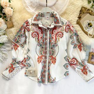 Patterned Shirt White - One Size