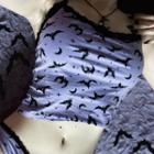 Bat Print Lace Trim Cropped Camisole Top