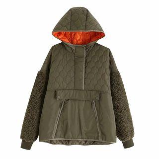 Long-sleeve Fleece-panel Padded Top