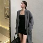 Long Sweater Slit Jacket / Tube Dress