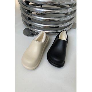 Platform Fleece-lined Clog Mules
