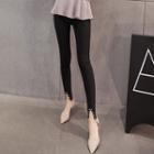 Slit-front Studded Jeggings