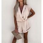 Cap-sleeve Wide Leg Romper