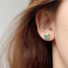 Butterfly Stud Earring 1 Pair - Stud Earring - Green - One Size