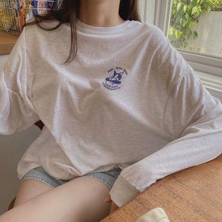 Cap Print M Lange T-shirt Gray - One Size