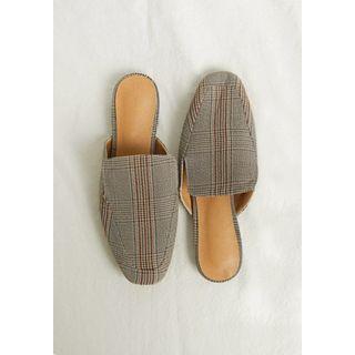 Open-back Glen-plaid Loafers