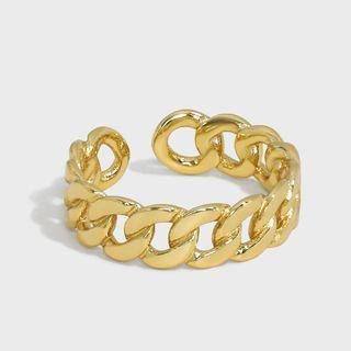 Chunky Chain Sterling Silver Open Ring