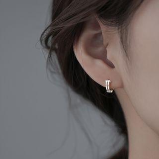 Hoop Earring 2 Pcs - Silver - One Size