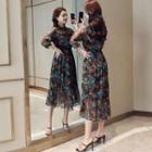Long-sleeve Floral Midi Sundress