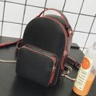 Contrast Trim Faux Leather Mini Backpack
